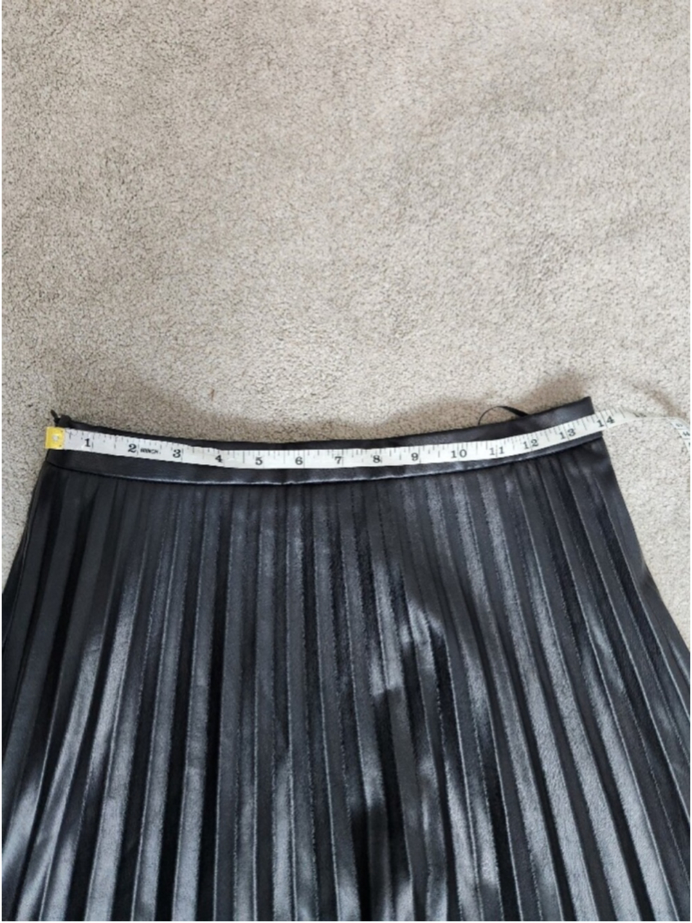 🆕 Faux Leather Pleated 7 For All Man Kind Midi Skirt Sz M Dark Academia Baddie - Picture 7 of 10